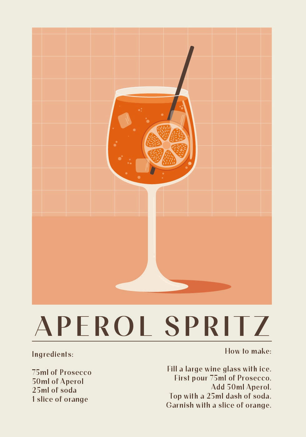 Aperol Spritz Rezeptposter - Posterbox.dk