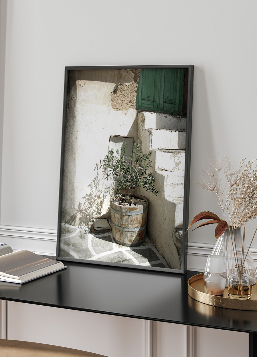 Bezaubernder Olivenbaum in rustikaler Umgebung Poster - Posterbox.dk