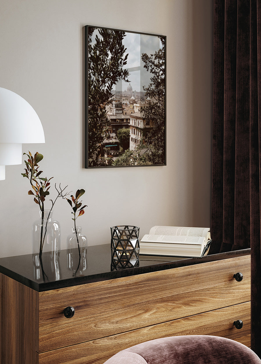 Ein Blick auf Rom durch die Blätter Poster - Posterbox.dk