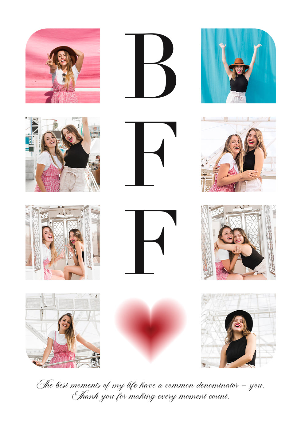 BFF personalisiertes Fotocollage-Poster