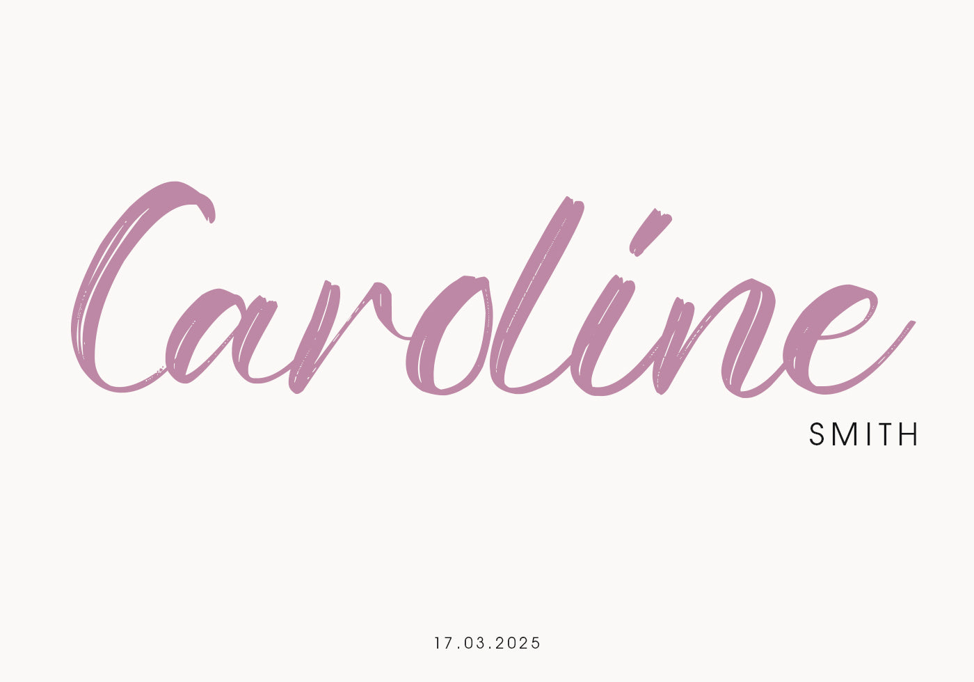 Personalisiertes minimalistisches Poster mit Babynamen