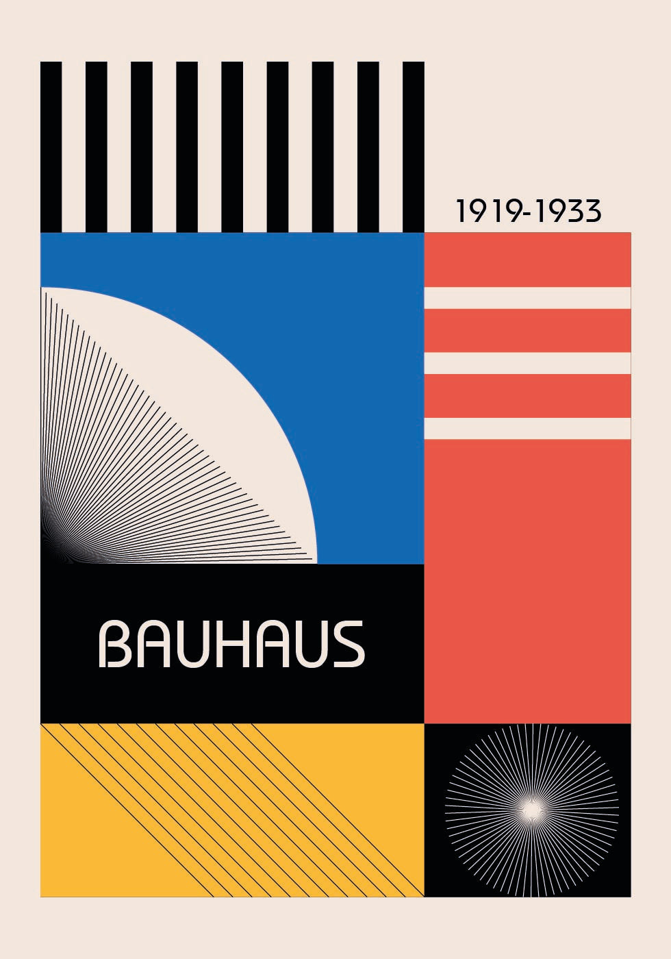 Buntes Bauhaus-Poster - Posterbox.dk