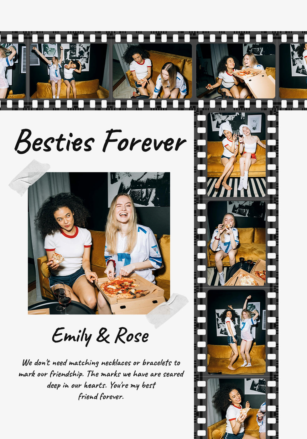 Besties Forever personalisiertes Foto-Filmstreifen-Poster