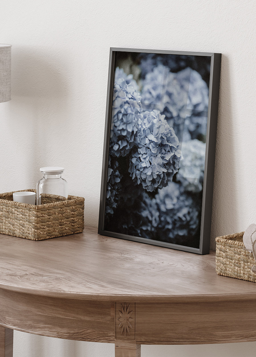 Blaues Hortensien-Poster - Posterbox.dk