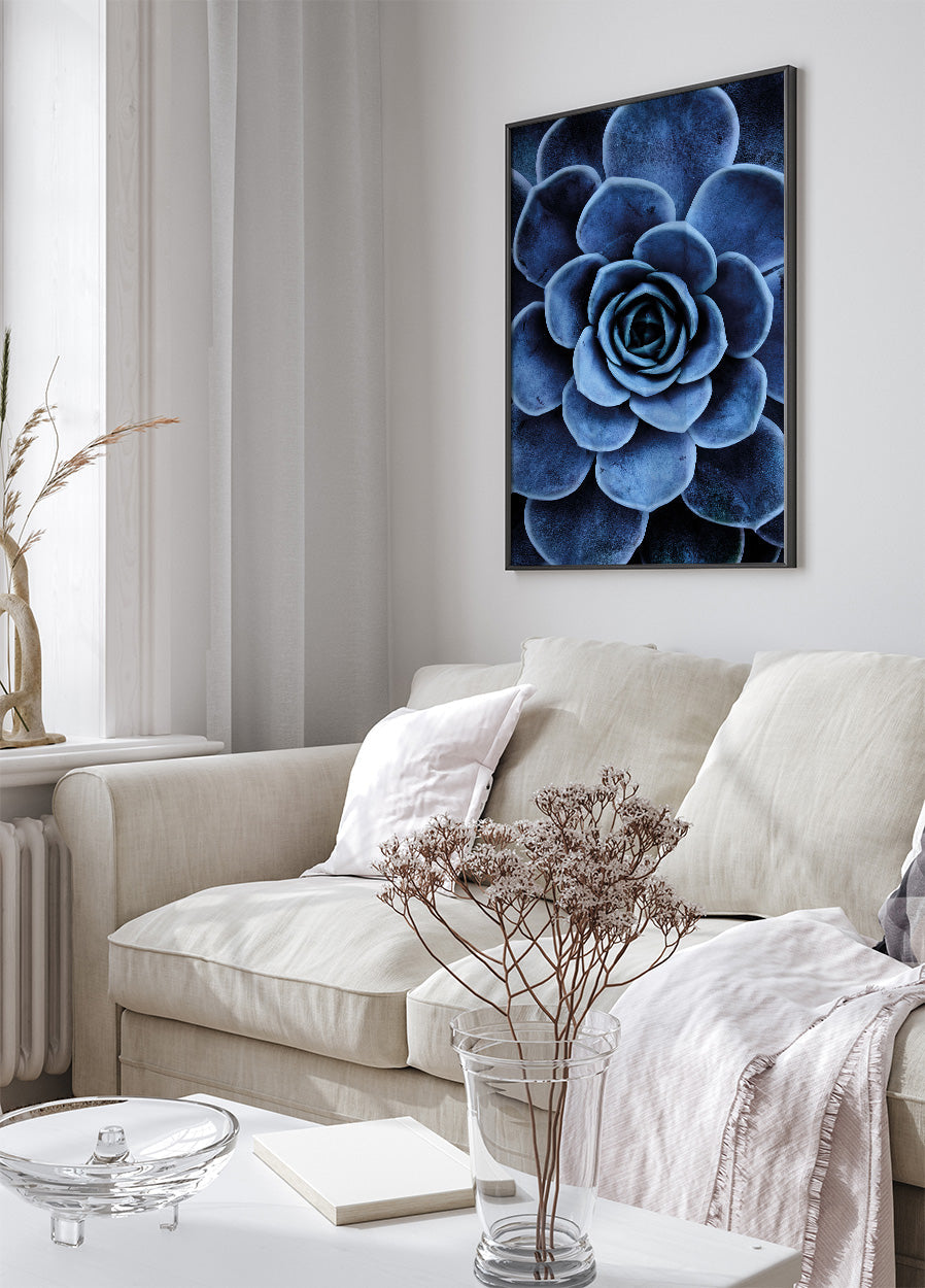 Blaues Sukkulenten-Poster - Posterbox.dk