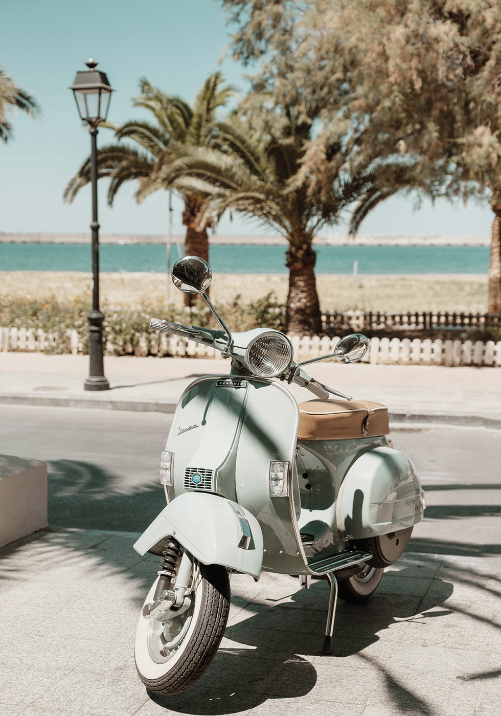 Blaues Vespa-Roller-Poster - Posterbox.dk