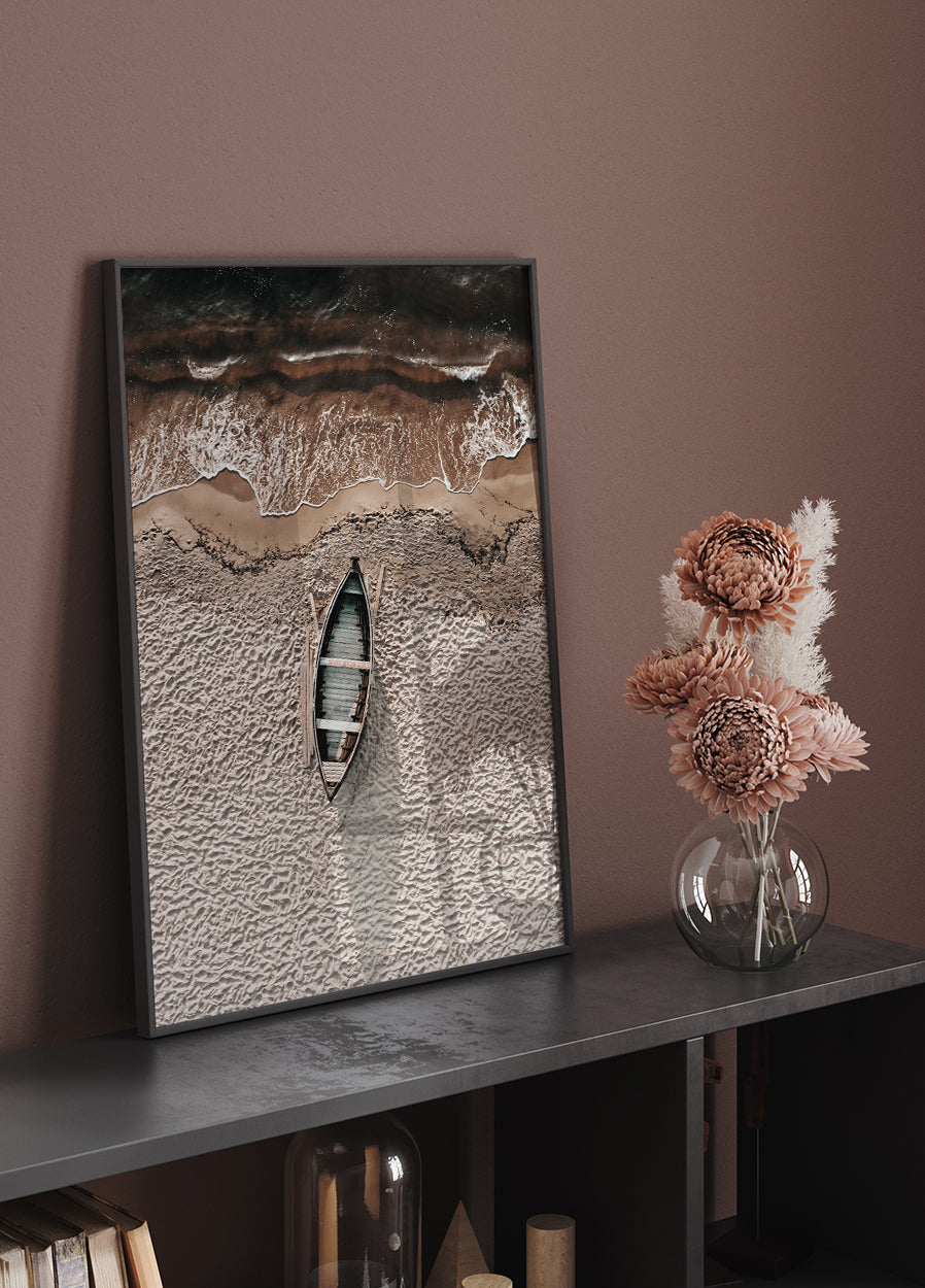 Boot am Strand Poster - Posterbox.dk