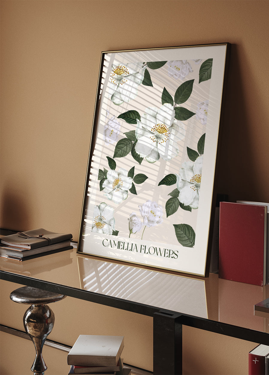 Poster mit Kamelienblüten - Posterbox.dk