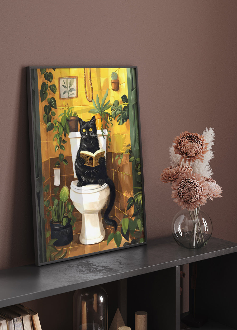 Katze auf Toilette Poster - Posterbox.dk