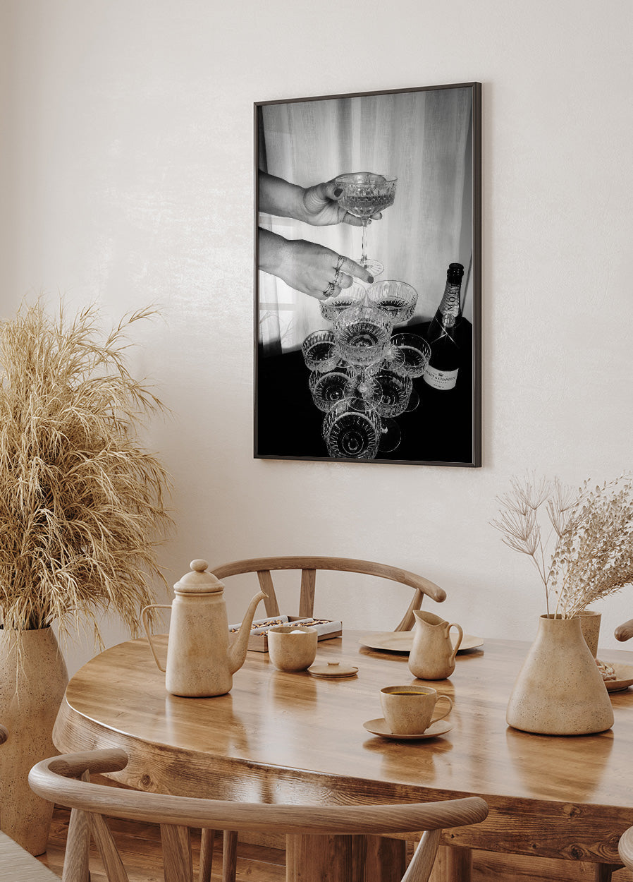 Champagnergläser-Pyramiden-Poster - Posterbox.dk