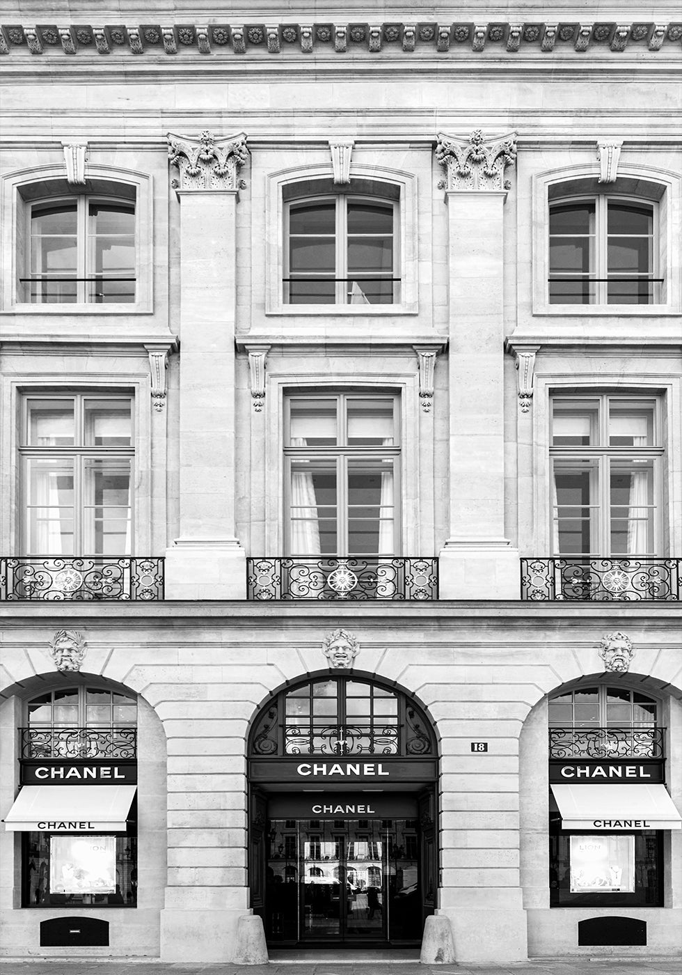 Chanel Paris Boutique Schwarz-Weiß-Poster