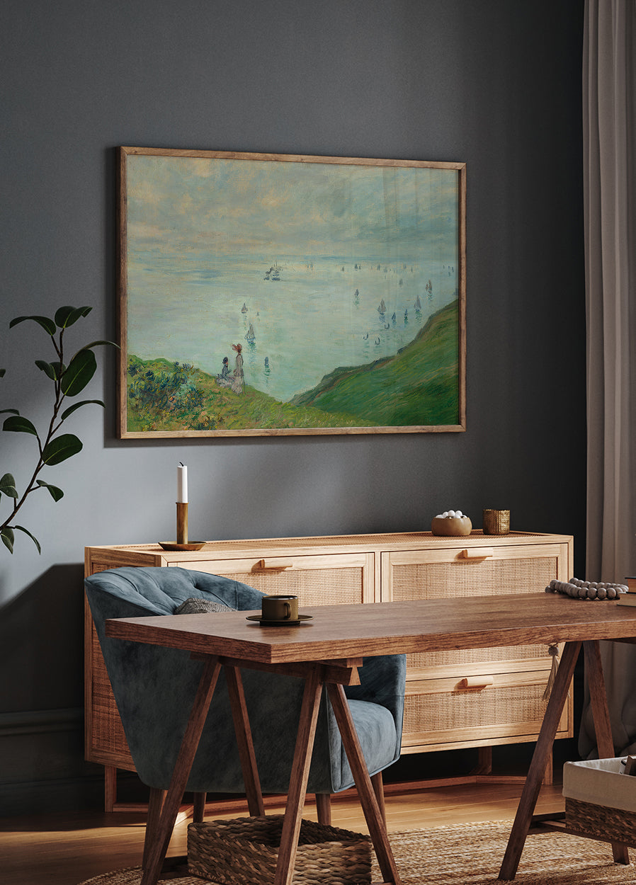 Klippen bei Pourville von Claude Monet Poster - Posterbox.dk