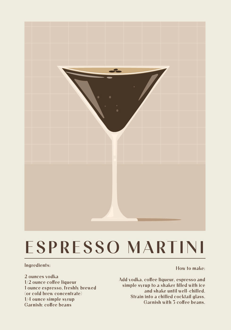 Espresso-Martini-Rezept-Poster - Posterbox.dk