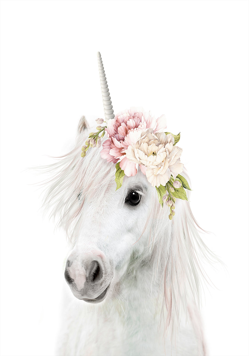 Florales Einhorn-Poster