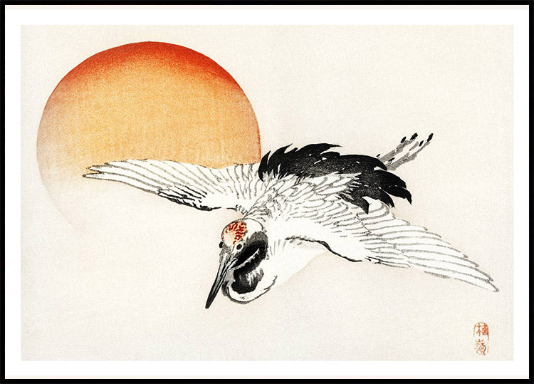 Fliegende Rauchschwalbe Kacho-e Poster - Posterbox.no