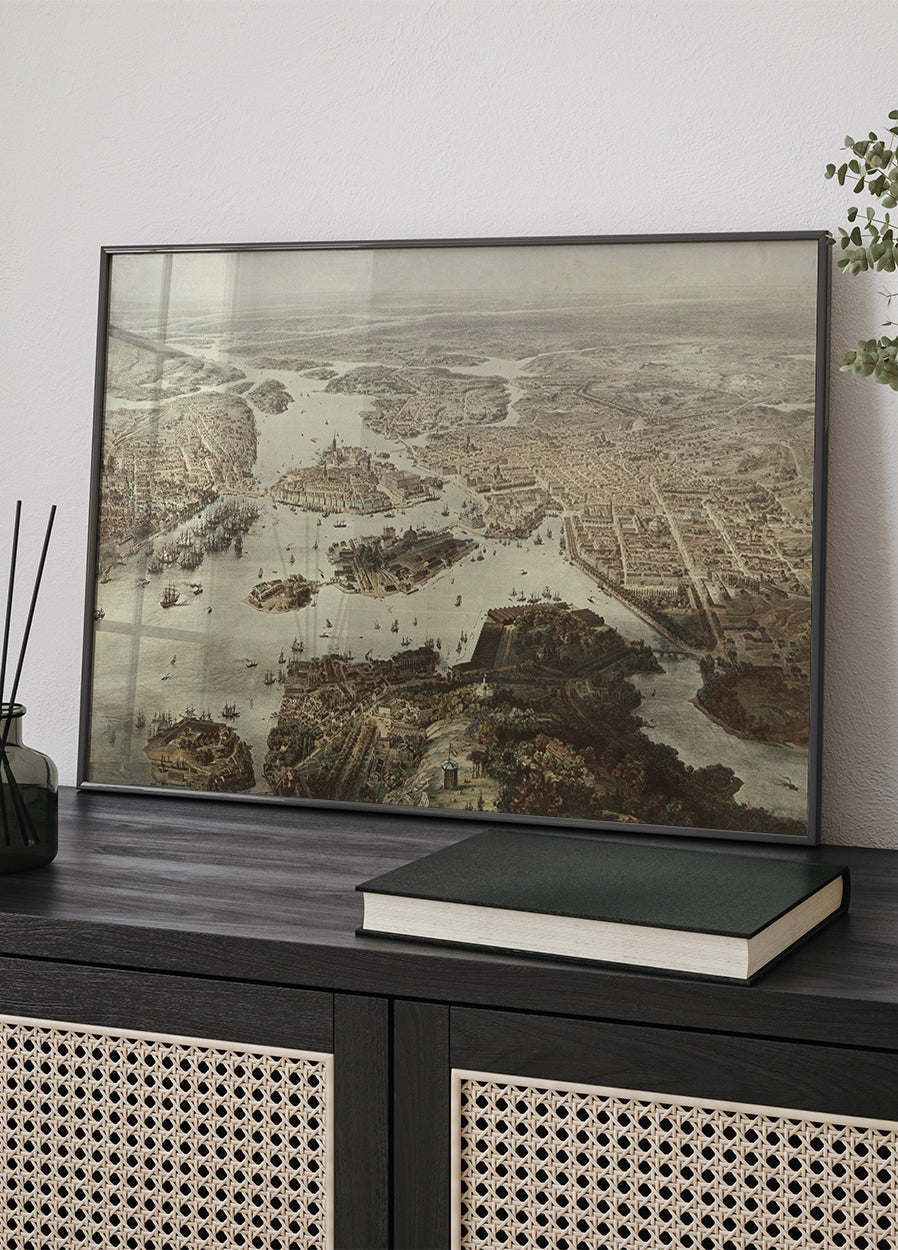 Fogelvue Over Stockholm 1860 Poster - Posterbox.dk