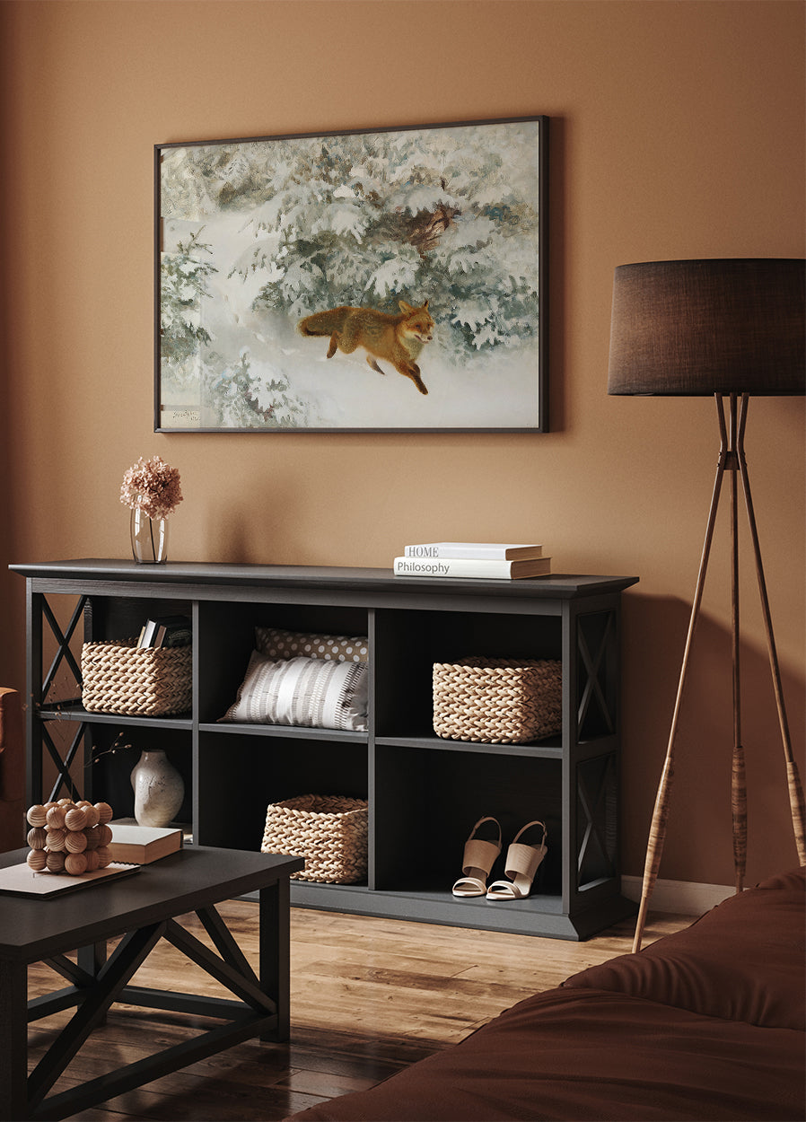 Fuchs in der Winterlandschaft von Bruno Liljefors Nr. 1 Poster - Posterbox.dk