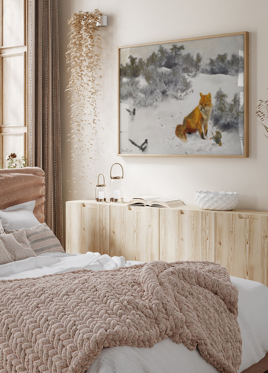 Fuchs in der Winterlandschaft von Bruno Liljefors Nr. 2 Poster - Posterbox.dk