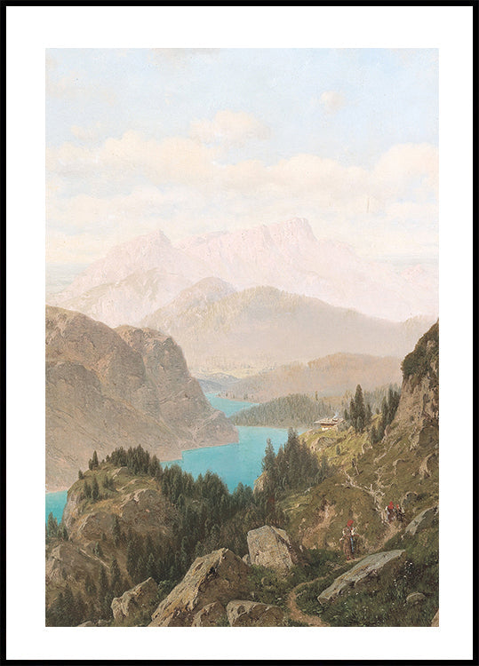 Blick auf den Königssee und den Untersberg von Josef von Schlögl Poster - Posterbox.dk