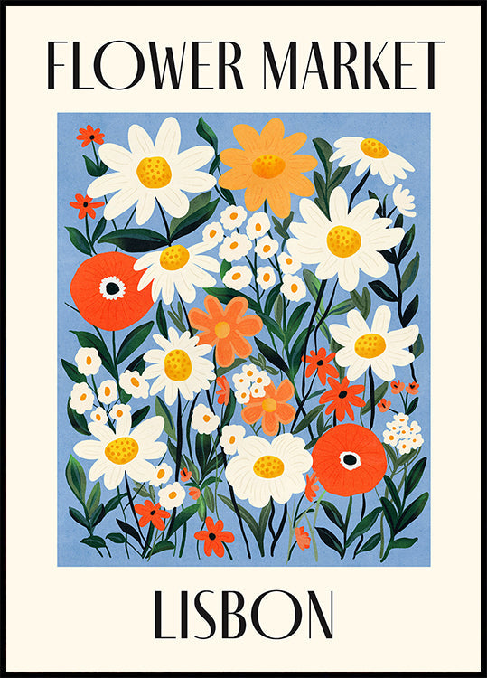 Blumenmarkt Lissabon Portugal Poster