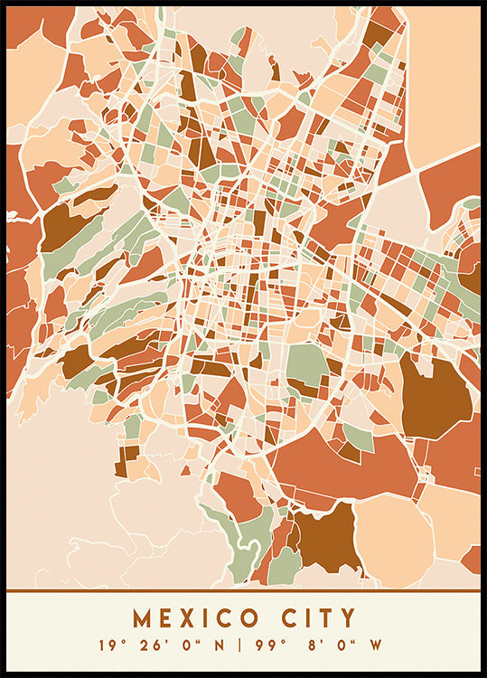 Black Maps Erdtöne 52 Poster