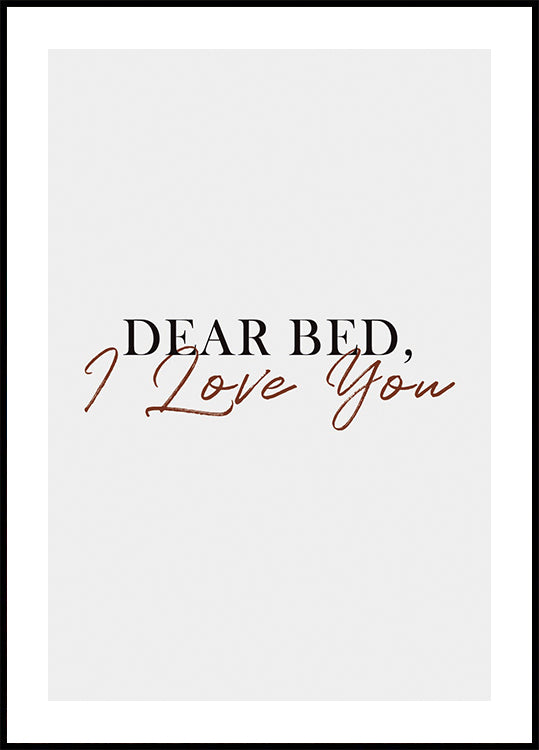Liebes Bett, ich liebe dich Poster - Posterbox.dk