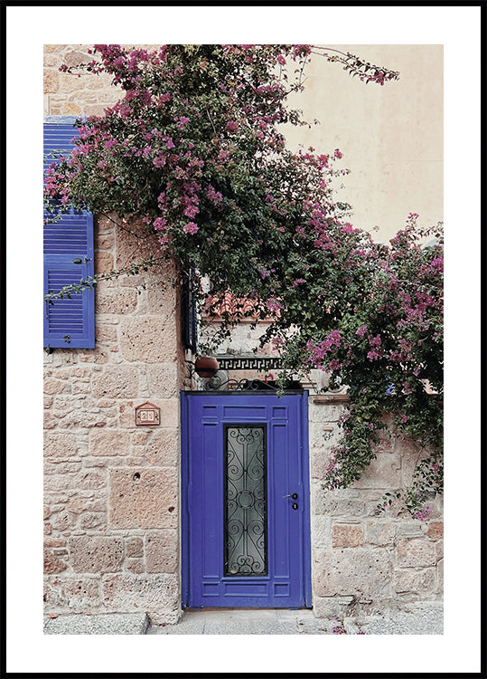 Lebendiger Eingang mit Bougainvillea-Poster - Posterbox.dk