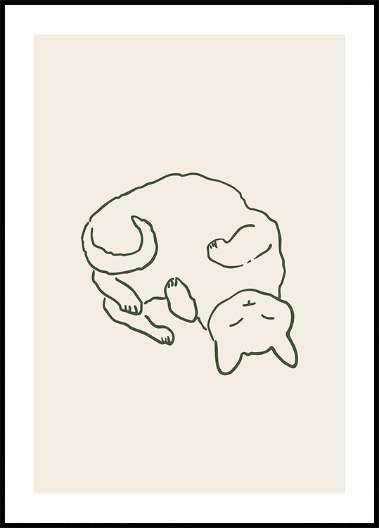 Gemütliches Kuschelkatzen-Poster