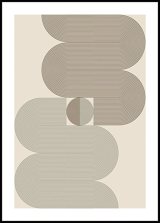 Poster mit geschichteten Bogenlinien