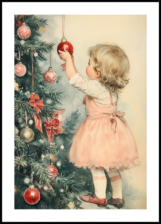 Junges Mädchen, An, Weihnachtsabend, Poster