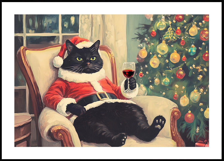 Weihnachts-Chilling-Cat-Poster