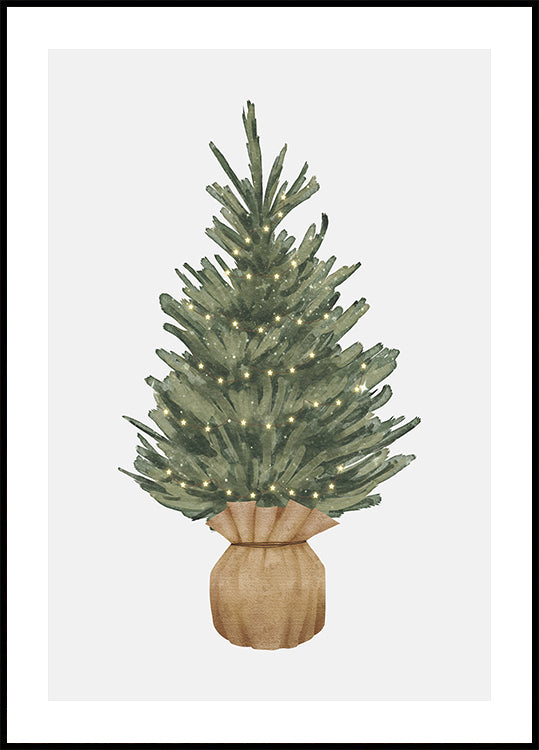 Poster mit Weihnachtsbaum umwickelt