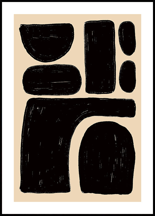 Poster mit auffälligen abstrakten Formen