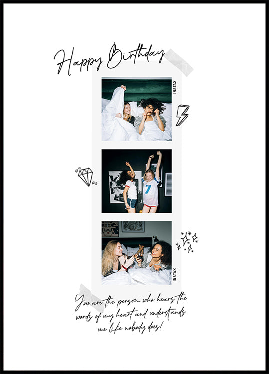 Alles Gute zum Geburtstag personalisiertes Instax Collage Poster