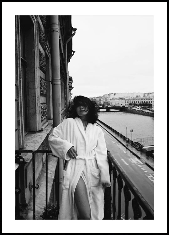 Poster „Morgen auf dem Balkon“.