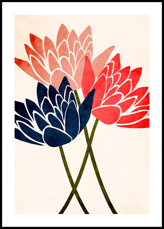 Drei tanzende Blüten