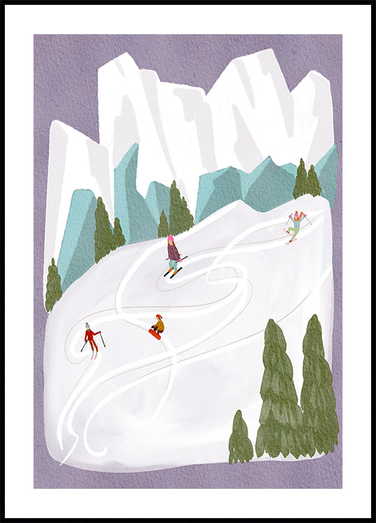 Skifahrer-Poster