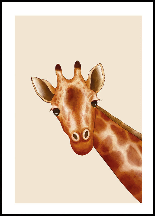 Peekaboo Giraffe Poster - Posterbox.dk