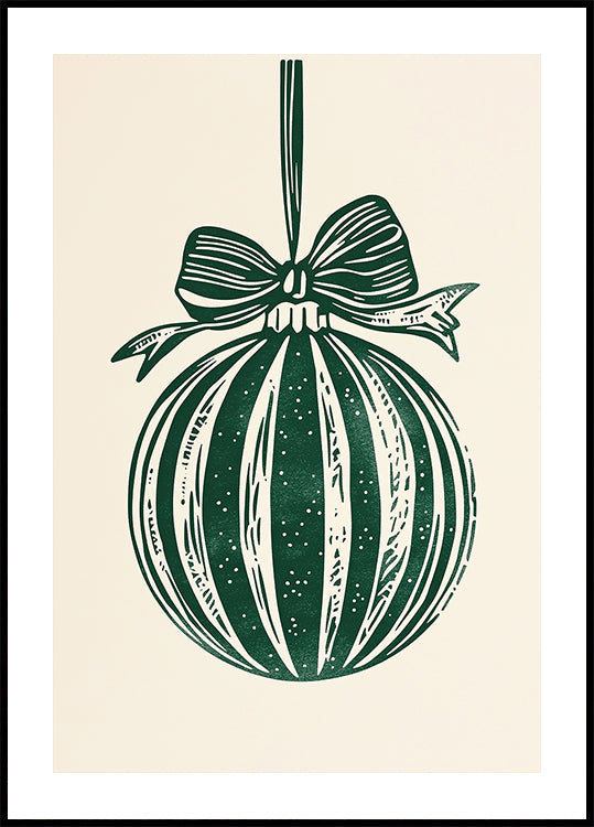 Weihnachtsverzierung-grünes Illustrations-Plakat