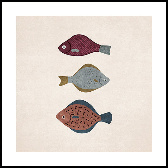 Trio von Fischformen Poster