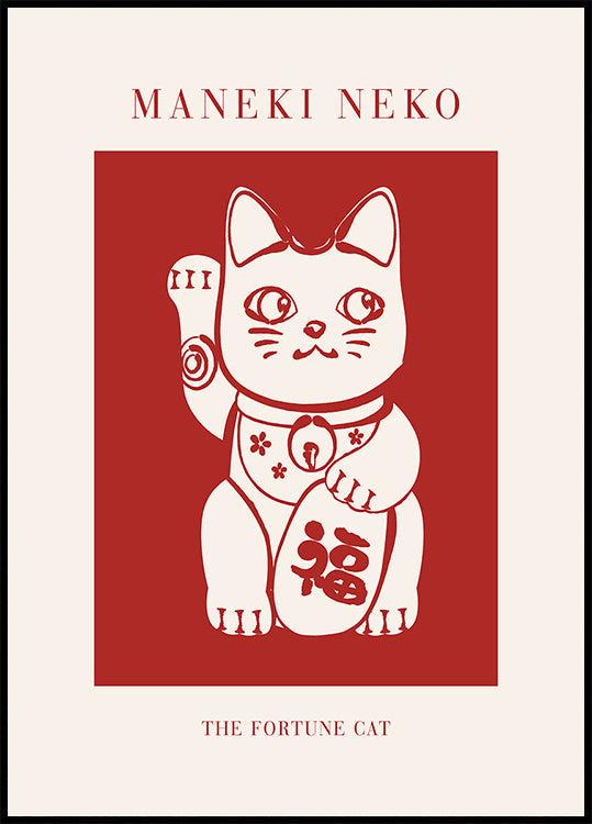 Maneki-Neko-Katze Rot