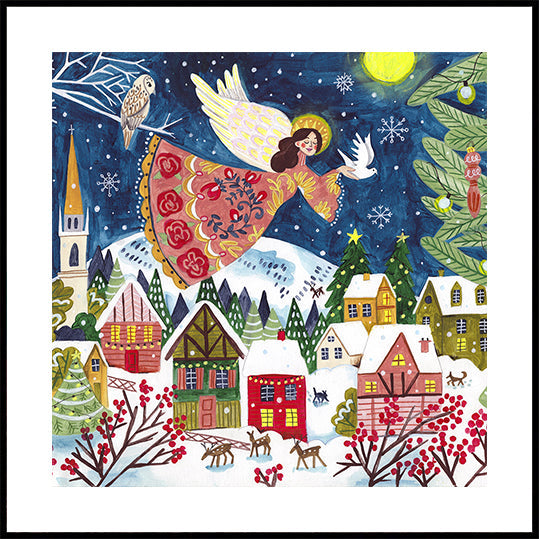 Quadratische Poster zum Thema „Engel des Friedens“.