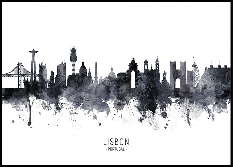 Lissabon-Portugal-Skyline-Poster