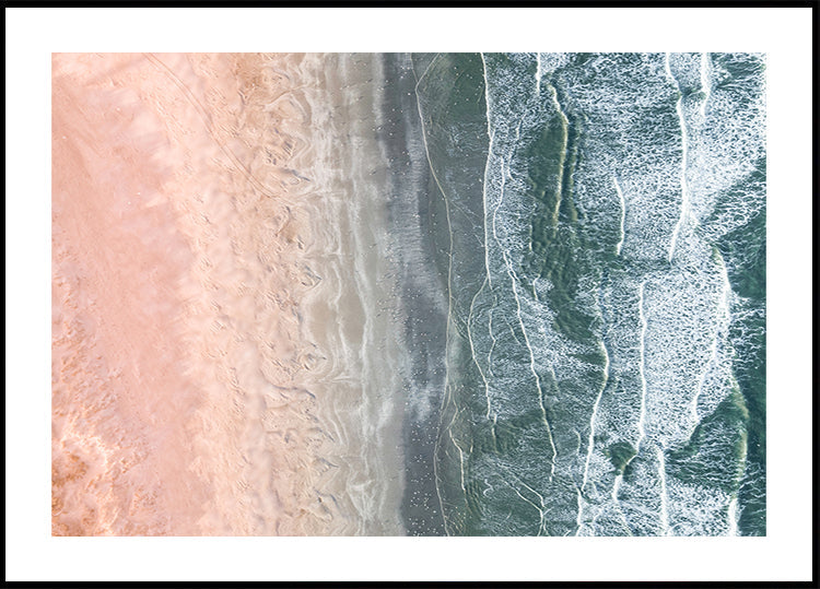 Rosa und blaues Küstenplakat