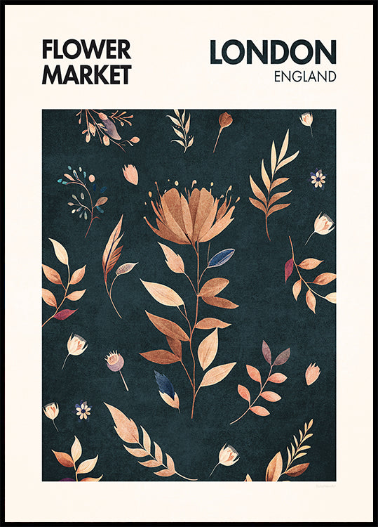 Poster „Blütenblätter in London“.