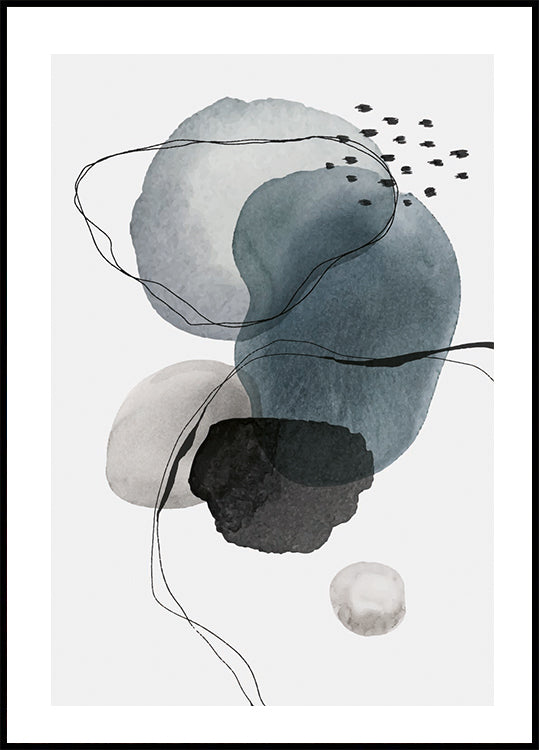 Abstrakte Formen und Linien Kunstposter - Posterbox.dk