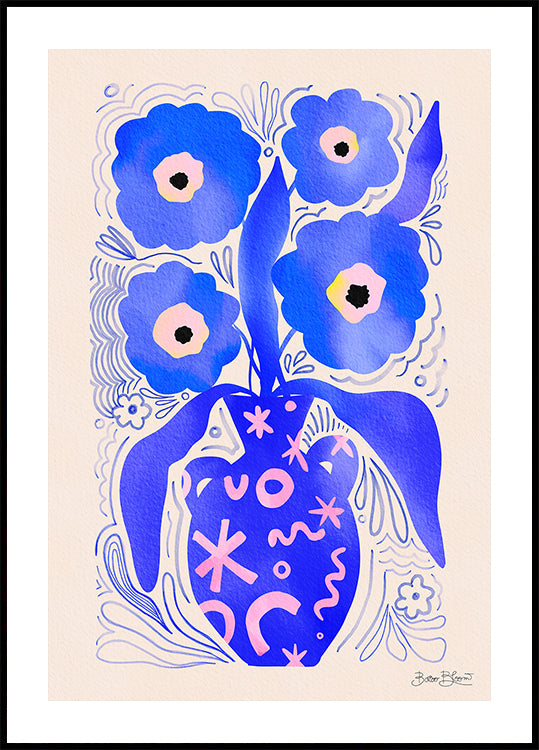Blaue Blumen Matisse Hommage Poster
