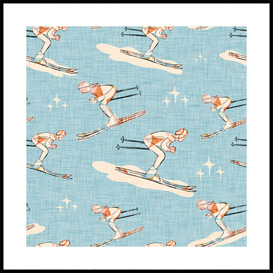 Wintersport Retro Vintage Ski Blue.png Poster