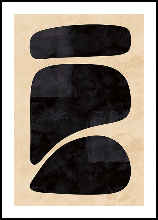 Minimales Poster mit schwarzen Formen