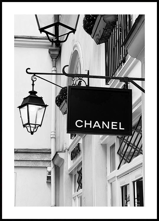 Chanel Paris Schwarz-Weiß-Poster